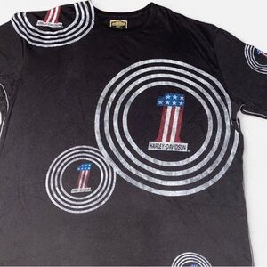 Harley-Davidson Black Tee with Patriotic Graphic